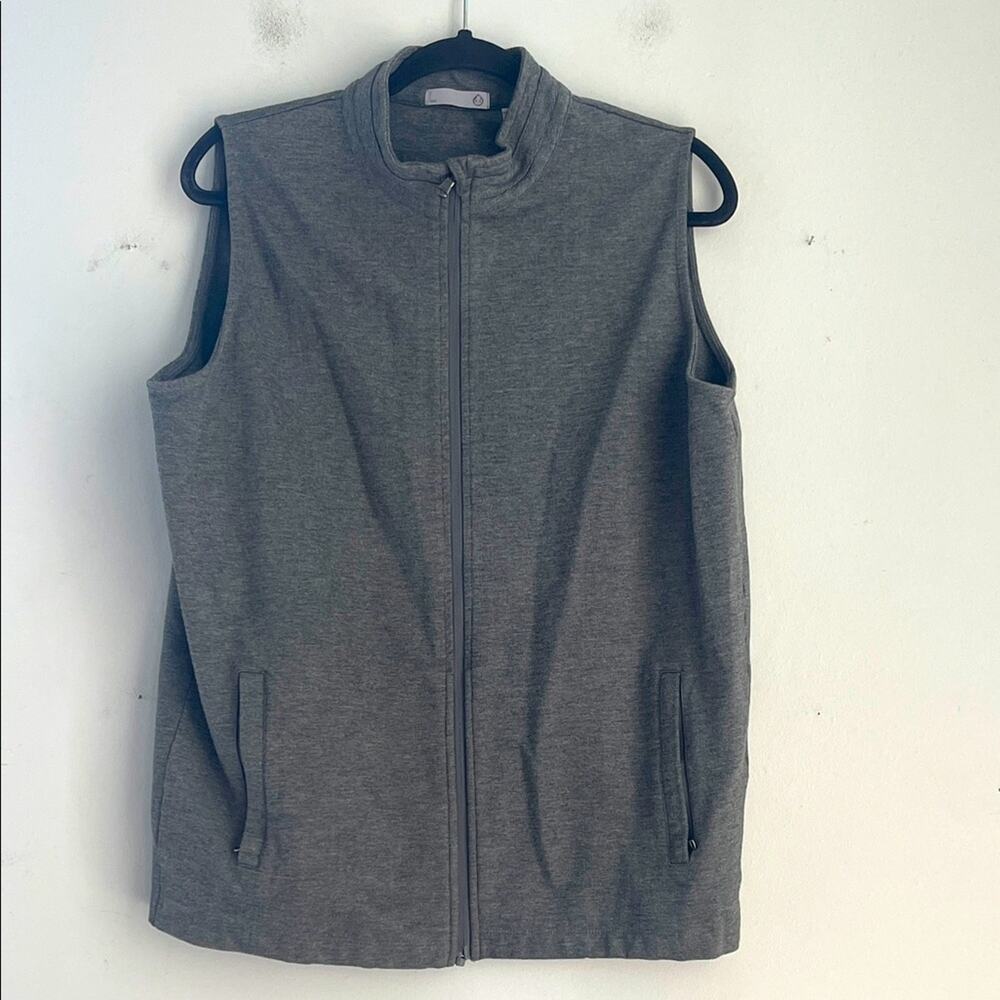 TASC Performance Organic Cotton Bamboo blend stretch full zip vest sz L